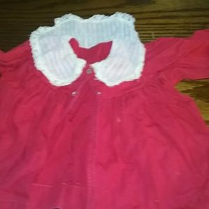 Vintage Red Newborn Dress Shirt Baby Clothes